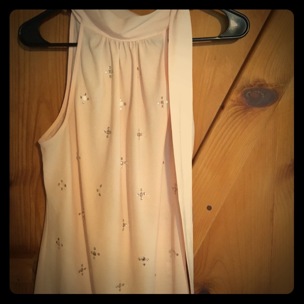 Peach tank with rhinestones